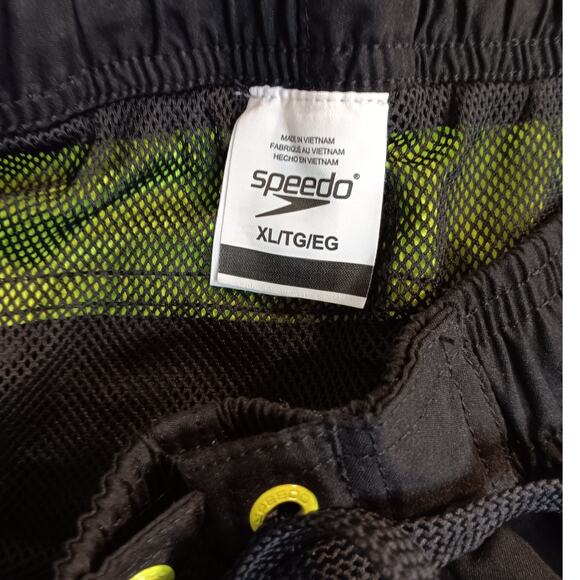 Speedo Swim Board Shorts XL Black/Lime Beach Pool Summer Neon - Picture 5 of 13